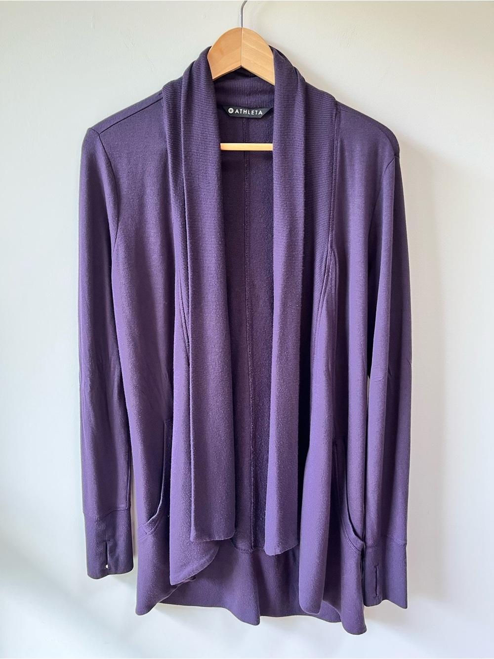 Athleta Purple Open-Front Draped Cardigan Sweater - Size S but Roomy